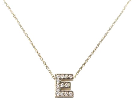 Gouden ketting met E zirkonia hanger