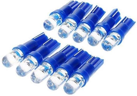 1x T5 - BLAUW - 12V - LED Auto Lamp dashboard instrumentenverlichting