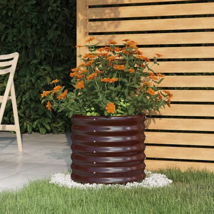 vidaXL - Plantenbak - 40x40x36 - cm - gegalvaniseerd - staal - bruin