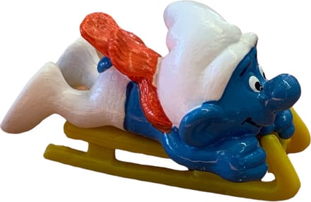 De smurfen - supersmurf 40201 - smurf op de slee - kunststof - schleich