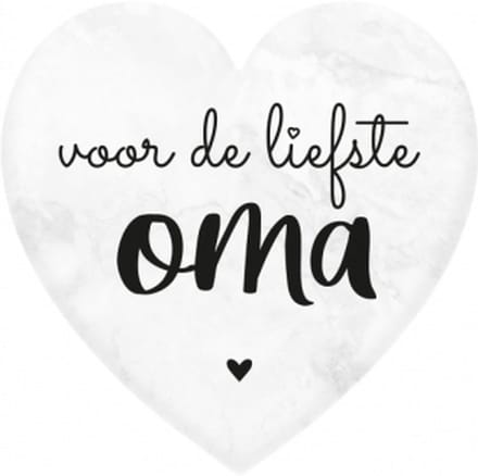 Marmeren hartje - Oma - 5x5cm