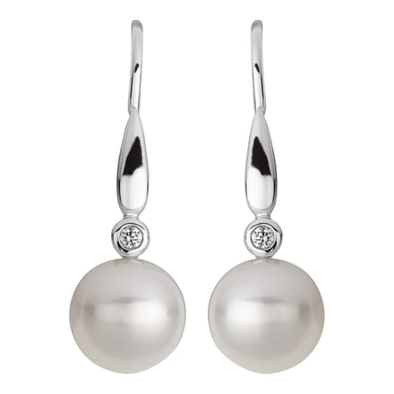 Orolino Ohrringe 585 Gold 2x Brillant 0,03ct. und Perle weiß 6,5-7mm