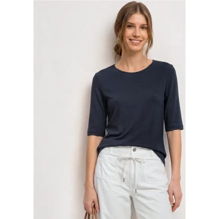 Basic Shirt met ronde hals in Unifarbe