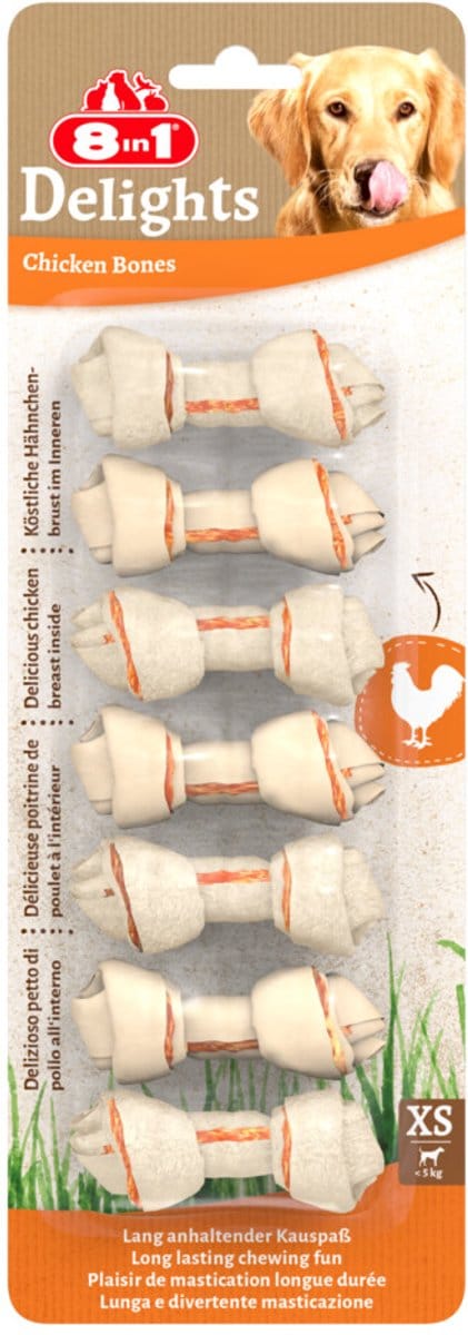 8in1 Delights Bone XS - 6 x 7 stuks - Voordeelverpakking