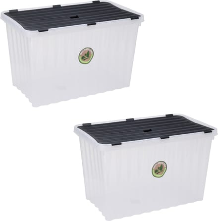 Storage Solutions Opbergdozen/organizers met deksel 3x stuks - kunststof - 76L