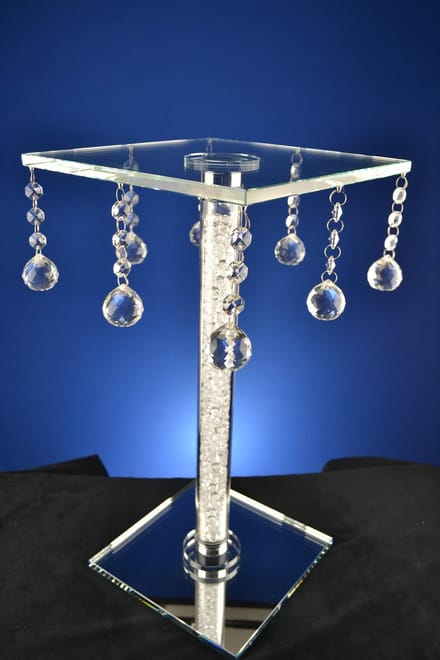 Luxe Kristallen Tafeltje Vierkant – Met Hangende Druppels – Elegant Design