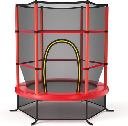 Kindertrampoline - Tuinbed Springmat - Buiten Spelen - Veiligheidsnet met Rits - 165 x 165 x 161 cm - Rood