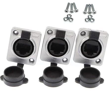 Waterdichte RJ45 Jack Connectoren - 3 Stuks IP65 Ethernet Plug
