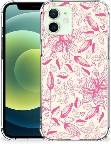 iPhone 12 Mini Case Pink Flowers