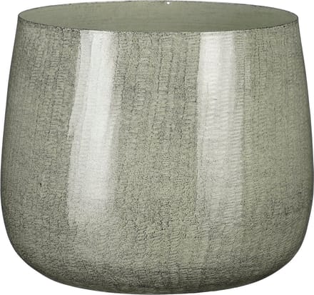 Mica Decorations Benson Bloempot - H22 x Ø24 cm - Metaal - Lichtgrijs