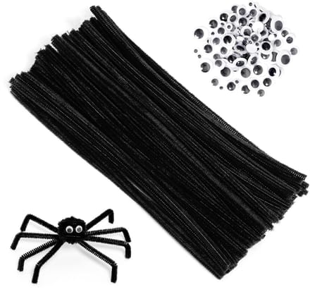 Knutseldraad set - Chenilledraad - Creatief knutselen - Inclusief googly eyes - 200 stuks - Zwart