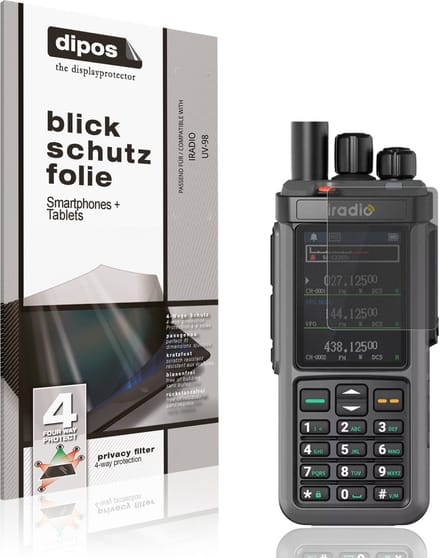 dipos – Matte Privacy Screenprotector geschikt voor IRADIO UV-98 | Anti-Spy Beschermfolie