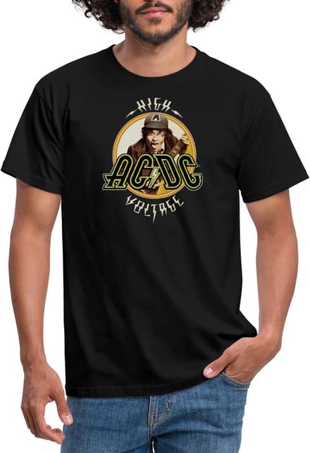 AC/DC Logo High Voltage Album Angus Young T-Shirt Heren