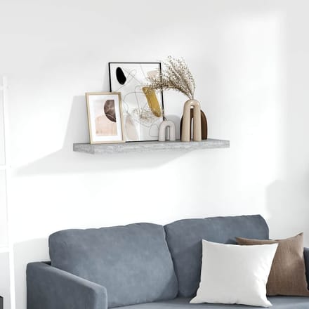 vidaXL - Wandschap - zwevend - 80x23,5x3,8 - cm - MDF - betongrijs