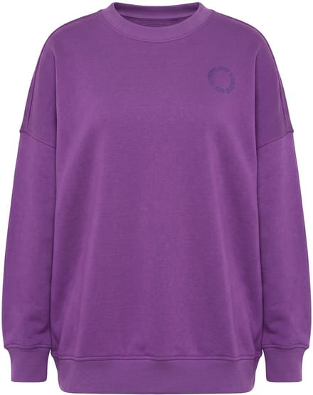 Studio Untold - Dames - Sweatshirt oversized kleurige print op de rug - Aubergine - Maat 54+