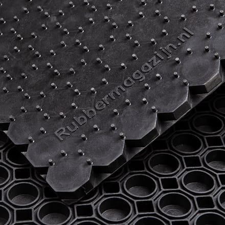 Rubbermat - Rubber Ringmat met Gesloten bodem - Heavy Duty - 100x100x2,2cm - werkplaatsmat - entreemat - schoonloopmat