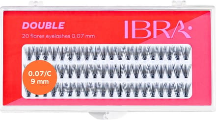 Dubbele knoop-vrije 0.07 C-9mm valse wimper plukjes 60st.