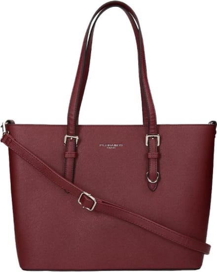 Flora & Co Nora Grote Schoudertas - Dames - Imitatieleer - Bordeaux Rood