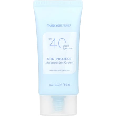 Thank You Farmer, Sun Project Moisture Sun Cream, SPF 40, 1.69 fl oz (50 ml) white