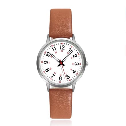 Elegant horloge met cognac band en klassiek design