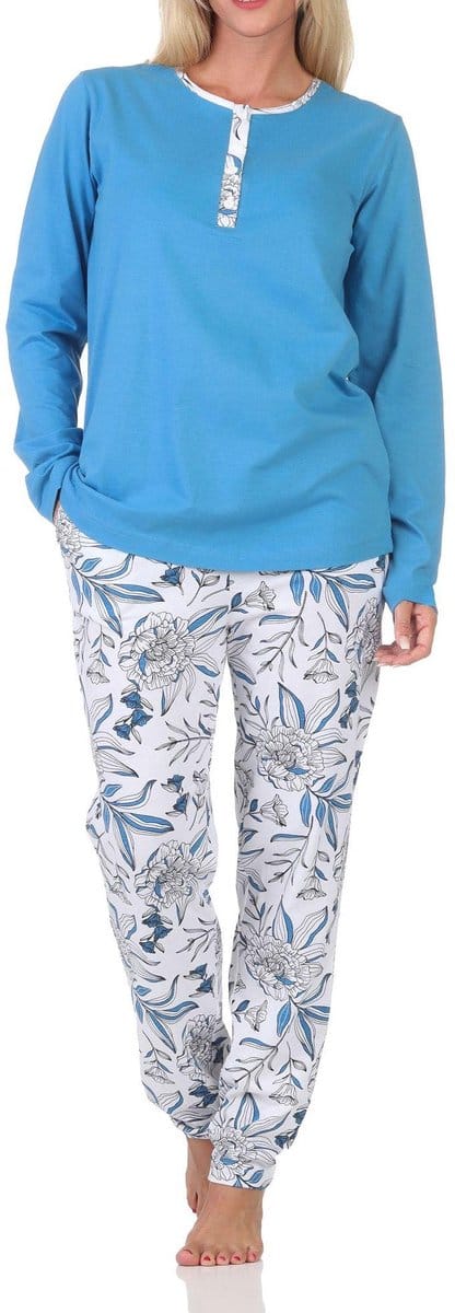 Prachtige damespyjama met broek in bloemenprint - ook in oversize