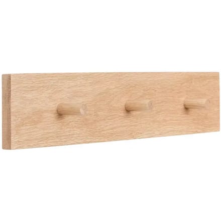 HÜBSCH INTERIOR - Eiken wandkapstok met 3 haakjes FSC® - 50x10cm