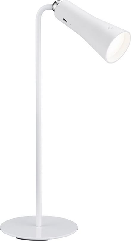 REALITY MAXI - Tafellamp - Wit mat - Oplaadbaar - incl. 1x SMD 2 W - 4-stappen TOUCH - USB-aansluiting - Accuvoeding - Klemlamp