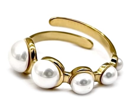 Ring met Parels - RVS - One Size - Goudkleurig