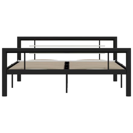 vidaXL - Bedframe - metaal - zwart - en - wit - 120x200 - cm