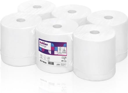Handdoekrol PT1 Satino Prestige cellulose 6x150mtr 2-laags wit