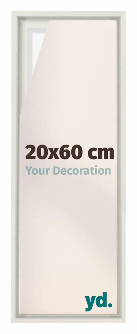 yd, Baklijst 20x60 cm Wit Mat - Lijst voor Canvasdoek - MDF Lyon
