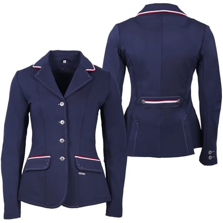 QHP Wedstrijdjas Coco Navy/Wit/Rood - 42