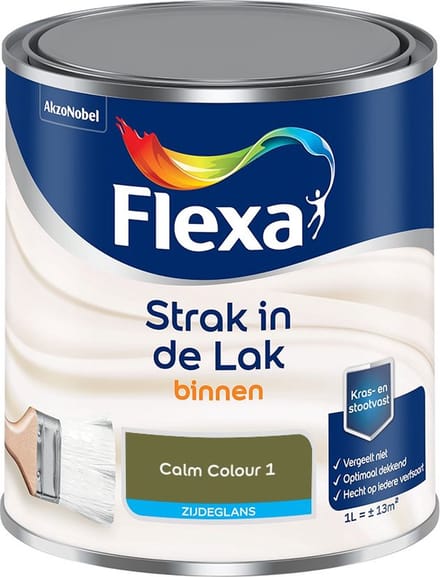 Flexa - Strak In De Lak Binnenlak Zijdeglans - Calm Colour 1 - Mengverf - 1 L