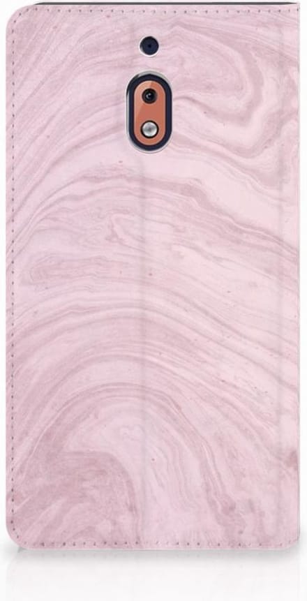 Nokia 2.1 2018 Standcase Marble Pink - Origineel Cadeau Vriendin