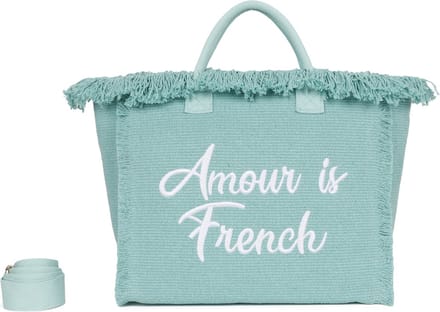 Ines Delaure - strandtas/shopper/weekendtas - amour is french - muntgroen