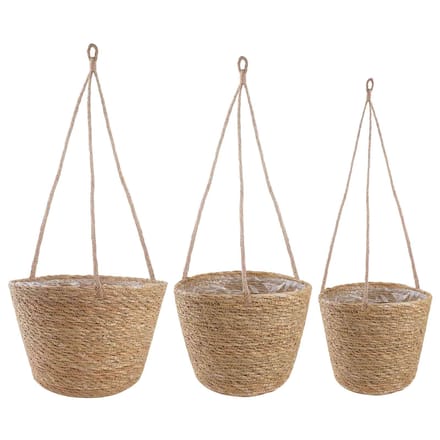 vidaXL 3 st Naturel Ø26 x 19 cm 100% Zeegras