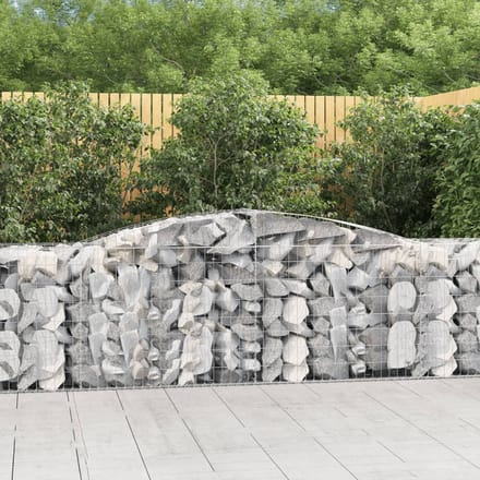 vidaXL - Schanskorven - 4 - st - gewelfd - 400x50x80/100 - cm - gegalvaniseerd - ijzer