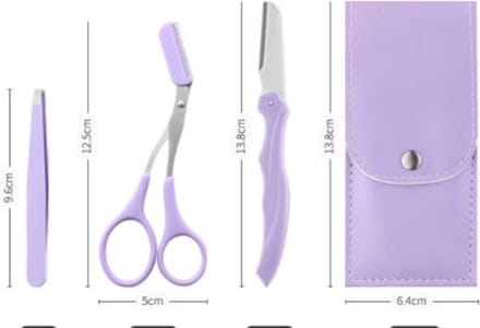 Wenkbrauw Manicure Set - Epileren - Ontharing - 3 Stuks + Etui