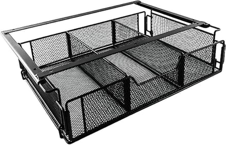 Onder bureaulade - Lade organizer - Bureau opruimen - Verdeeld dienblad - 36.5x23.5 cm - Zwart