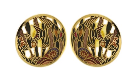Behave - Dames oorstekers vissen bruin goudkleur 3 cm - Retro chic