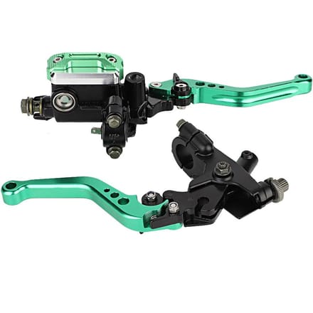 1 paire de maître-cylindres de frein et d'embrayage hydrauliques universels CNC pour moto black