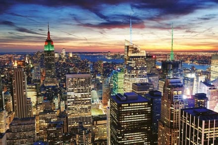 Fotobehang - NY Skyscrapers 375x250cm - Vliesbehang
