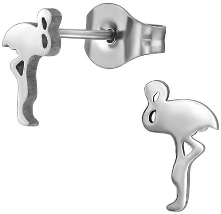 CS Joy - flamingo oorbellen - Chirurgisch staal - vogel oorknoppen - 4 x 8 mm