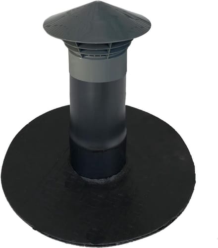 Dakventilator Platte Dak - Afvoerventilator Ventilatie - Ventilatie Garages - Weerbestendige Kap - DN 100 DN 110 - Zwart