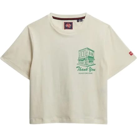 Superdry Roadside Trade Relaxed T-shirt White Grootte: 44
