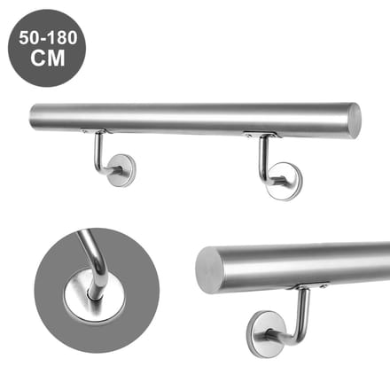 Handrail Trapleuning 200 cm Wandhouder & montage Binnen & Buiten