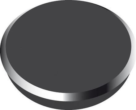 Magneet Alco 24mm rond blister a 6 stuks zwart