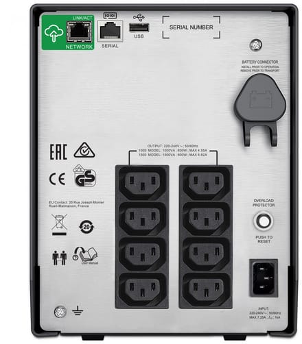 APC Smart-UPS SMC1000IC - Noodstroomvoeding 8x C13 uitgang / USB / SmartConnect / 1000VA