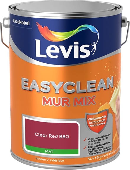 Levis - Easyclean Mur Mat Mix - Clear Red B80 - Mengverf - 5 L
