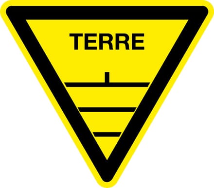 Waarschuwingssticker terre 100 mm